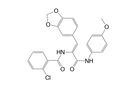 N-{(Z)-2-(1,3-benzodioxol-5-yl)-1-[(4-methoxyanilino)carbonyl]ethenyl}-2-chlorobenzamide