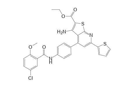 Ethyl 3-amino-4-{4'-[(5"-chloro-2"-methoxybenzoyl)amino]phenyl]-6-(2-thienyl)thieno[2,3-b]pyridine-2-carboxylate