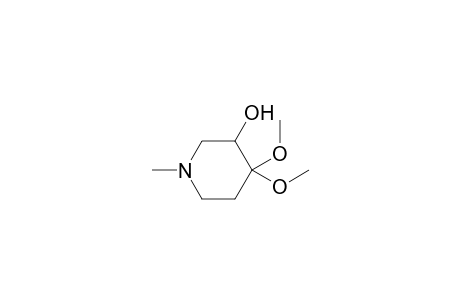 1-Methyl-4,4-dimethoxypiperidine-3-ol