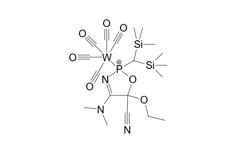 {Pentacarbonyl[2-bis(trimethylsilyl)methyl-5-cyano-5-ethoxy-4-dimethylamino-.delta.(3)-1,3,2-oxazaphospholene-.xi.P]tungsten(0)}
