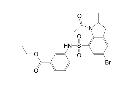 benzoic acid, 3-[[(1-acetyl-5-bromo-2,3-dihydro-2-methyl-1H-indol-7-yl)sulfonyl]amino]-, ethyl ester