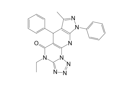 4-ETHYL-7-METHYL-6,9-DIPHENYL-4,6,10,11-TETRAHYDRO-PYRAZOLO-[5,4-B]-1,2,3,4-TETRAAZOLO-[1',5'-2,1]-PYRIMIDINO-[5,6-E]-PYRIDIN-5-ONE