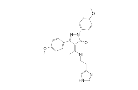 3H-pyrazol-3-one, 2,4-dihydro-4-[1-[[2-(1H-imidazol-4-yl)ethyl]amino]ethylidene]-2,5-bis(4-methoxyphenyl)-, (4Z)-
