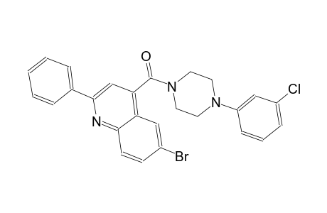6-bromo-4-{[4-(3-chlorophenyl)-1-piperazinyl]carbonyl}-2-phenylquinoline