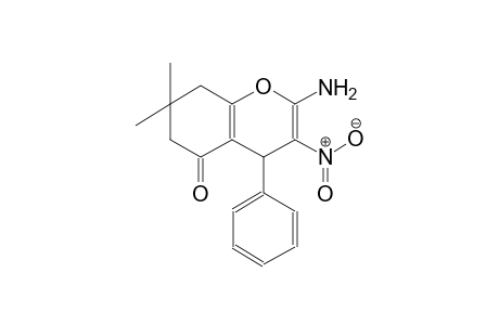 5H-1-benzopyran-5-one, 2-amino-4,6,7,8-tetrahydro-7,7-dimethyl-3-nitro-4-phenyl-