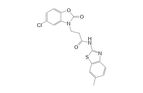3-(5-chloro-2-oxo-1,3-benzoxazol-3(2H)-yl)-N-(6-methyl-1,3-benzothiazol-2-yl)propanamide