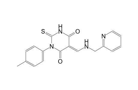 (5E)-1-(4-methylphenyl)-5-{[(2-pyridinylmethyl)amino]methylene}-2-thioxodihydro-4,6(1H,5H)-pyrimidinedione