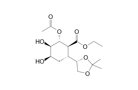 Ethyl 2-acetoxy-3,4-dihydroxy-6-[(4S)-2,2-dimethyl-1,3-dioxolan-4-yl]-(1S,2R,3R,4R,6R)-cyclohexane-1-carboxylate