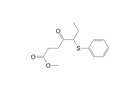 Heptanoic acid, 4-oxo-5-(phenylthio)-, methyl ester
