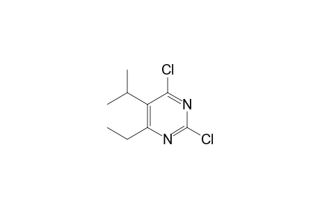 2,4-bis(chloranyl)-6-ethyl-5-propan-2-yl-pyrimidine