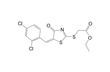 ethyl {[(5E)-5-(2,4-dichlorobenzylidene)-4-oxo-4,5-dihydro-1,3-thiazol-2-yl]sulfanyl}acetate