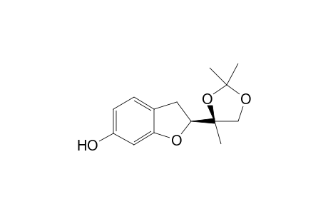 (2S*,1' R*)-6-Hydroxy-2-[5'-methyl-2',2'-dimethyl-1',3'-dioxacyclpent-5'-yl]-2,3-dihydrobenzofuran