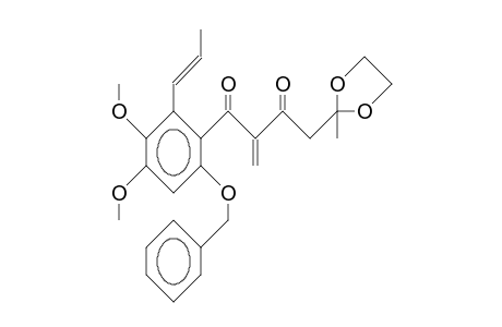 6'-Benzyloxy-3-oxo-3',4'-dimethoxy-2-methylene-4-(2-methyl-1,3-dioxolan-2-yl)-2'-(1-propenyl)-butyrophenone