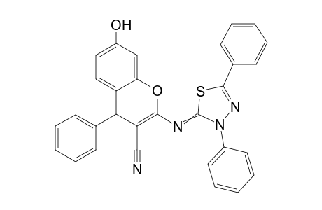 2-((3,5-Diphenyl-1,3,4-thiadiazol-2(3H)-ylidene)amino)-7-hydroxy-4-phenyl-4H-chromene-3-carbonitrile