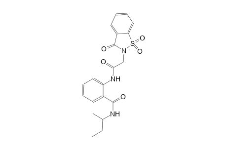 N-(sec-butyl)-2-{[(1,1-dioxido-3-oxo-1,2-benzisothiazol-2(3H)-yl)acetyl]amino}benzamide