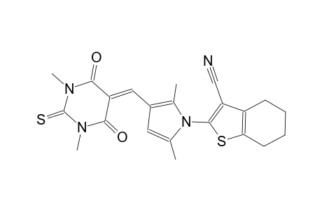 2-{3-[(1,3-dimethyl-4,6-dioxo-2-thioxotetrahydro-5(2H)-pyrimidinylidene)methyl]-2,5-dimethyl-1H-pyrrol-1-yl}-4,5,6,7-tetrahydro-1-benzothiophene-3-carbonitrile