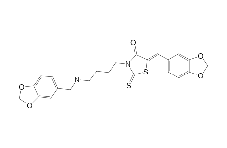 (5Z)-3-[4-(1,3-BENZODIOXOL-5-YLMETHYLAMINO)-BUTYL]-5-(1,3-BENZODIOXOL-5-YLMETHYLENE)-2-THIOXO-1,3-THIAZOLIDIN-4-ONE