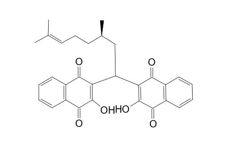 1,4-Naphthalenedione, 2,2'-(3,7-dimethyl-6-octenylidene)bis[3-hydroxy-, (R)-