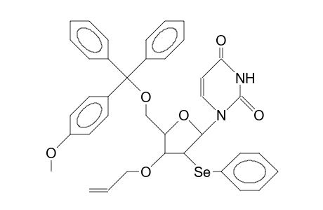 1-(5-O-<4-Monomethoxy-trityl>-3-O-<allyl>-2-deoxy-2-phenylseleno-B-D-xylofuranosyl)-uracil