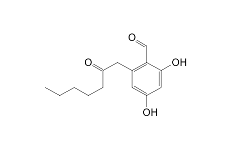 2,4-dihydroxy-6-(2'-oxoheptyl)benzaldehyde