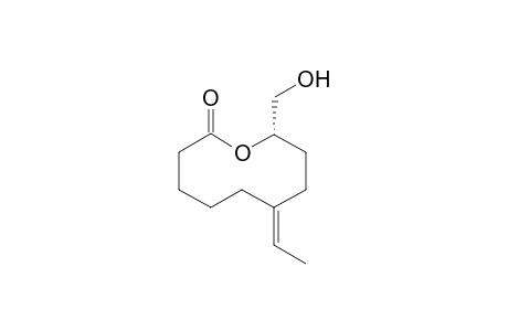 6-Ethylidene-9(S)-hydroxymethyl-10-oxacyclodecanone