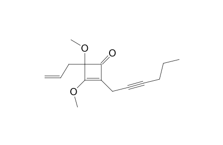 2-Hexynyl-3,4-dimethoxy-4-(2-propenyl)-2-cyclobuten-1-one
