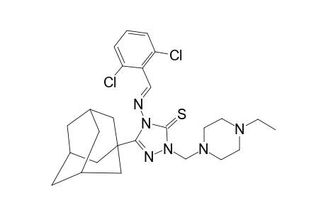 5-(1-ADAMANTYL)-4-(2,6-DICHLOROBENZYLIDENEAMINO)-2-(4-ETHYL-1-PIPERAZINYLMETHYL)-1,2,4-TRIAZOLINE-3-THIONE