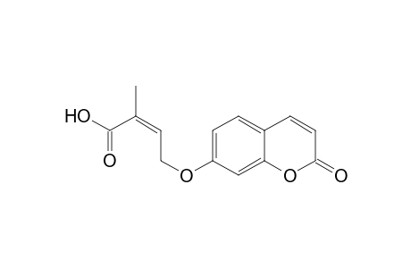 2-Butenoic acid, 2-methyl-4-[(2-oxo-2H-1-benzopyran-7-yl)oxy]-