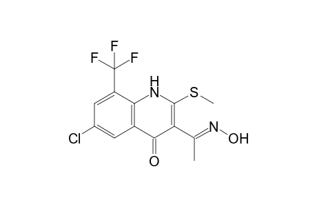 6-Chloro-3-(1-hydroxyiminoethyl)-2-methylsulfanyl-8-trifluoromethyl-1H-quinolin-4-one