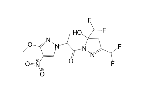 3,5-bis(difluoromethyl)-1-[2-(3-methoxy-4-nitro-1H-pyrazol-1-yl)propanoyl]-4,5-dihydro-1H-pyrazol-5-ol