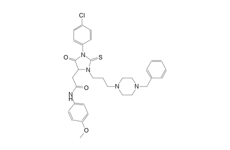 2-[3-[3-(4-benzyl-1-piperazinyl)propyl]-1-(4-chlorophenyl)-5-oxo-2-thioxo-4-imidazolidinyl]-N-(4-methoxyphenyl)acetamide