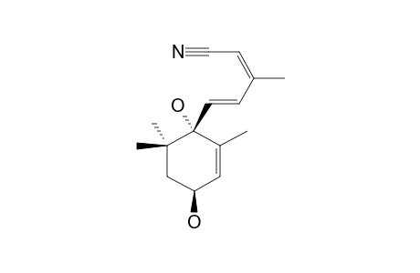 (+)-(1'S,4'S)-5-(1',4'-DIHYDROXY-2',6',6'-TRIMETHYLCYCLOHEX-2'-ENYL)-3-METHYLPENTA-2,4-DIENENITRILE