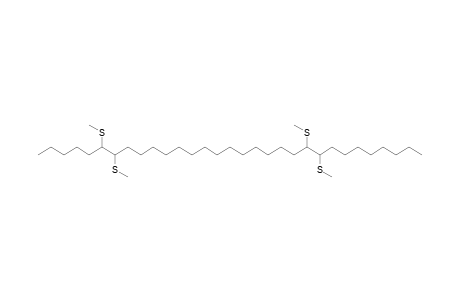 6,7,22,23-tetrakis(methylsulfanyl)hentriacontane