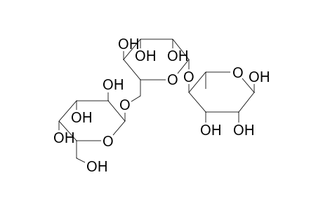 ALPHA-D-GALACTOPYRANOSYL-(1->6)-BETA-D-MANNOPYRANOSYL-(1->4)-ALPHA-L-RHAMNOPYRANOSE (FROM SALMONELLA ANATUM)