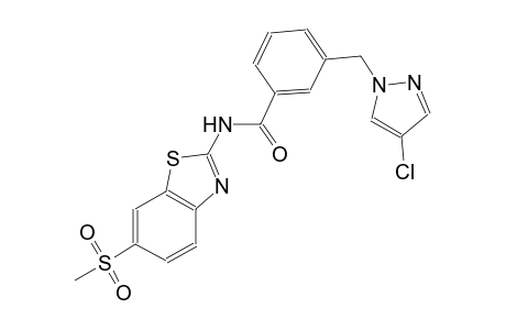 3-[(4-chloro-1H-pyrazol-1-yl)methyl]-N-[6-(methylsulfonyl)-1,3-benzothiazol-2-yl]benzamide