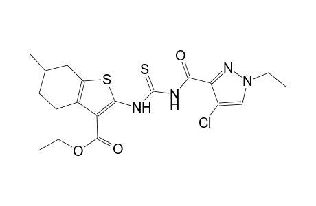 ethyl 2-[({[(4-chloro-1-ethyl-1H-pyrazol-3-yl)carbonyl]amino}carbothioyl)amino]-6-methyl-4,5,6,7-tetrahydro-1-benzothiophene-3-carboxylate