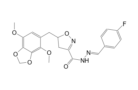 3-isoxazolecarboxylic acid, 5-[(4,7-dimethoxy-1,3-benzodioxol-5-yl)methyl]-4,5-dihydro-, 2-[(E)-(4-fluorophenyl)methylidene]hydrazide