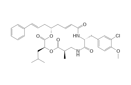 (3S,6R,10R,13E,16R)-10-(3-chloro-4-methoxy-benzyl)-16-[(E)-cinnamyl]-3-isobutyl-6-methyl-1,4-dioxa-8,11-diazacyclohexadec-13-ene-2,5,9,12-diquinone