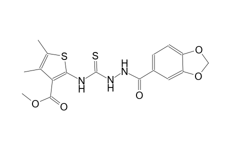 methyl 2-({[2-(1,3-benzodioxol-5-ylcarbonyl)hydrazino]carbothioyl}amino)-4,5-dimethyl-3-thiophenecarboxylate