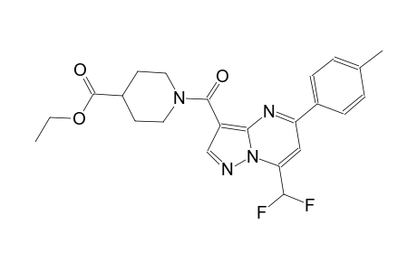 ethyl 1-{[7-(difluoromethyl)-5-(4-methylphenyl)pyrazolo[1,5-a]pyrimidin-3-yl]carbonyl}-4-piperidinecarboxylate