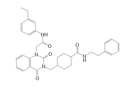 4-[(1-[2-(3-ethylanilino)-2-oxoethyl]-2,4-dioxo-1,4-dihydro-3(2H)-quinazolinyl)methyl]-N-(2-phenylethyl)cyclohexanecarboxamide