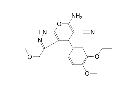 6-amino-4-(3-ethoxy-4-methoxyphenyl)-3-(methoxymethyl)-1,4-dihydropyrano[2,3-c]pyrazole-5-carbonitrile