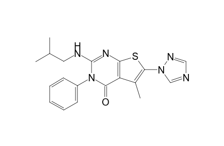 2-Isobutylamino-5-methyl-3-phenyl-6-(1H-1,2,4-triazol-1-yl)thieno[2,3-d]pyrimidin-4(3H)-one