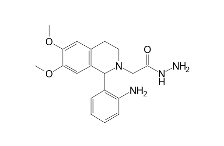 1-(o-AMINOPHENYL)-3,4-DIHYDRO-6,7-DIMETHOXY-2(1H)-ISOQUINOLINEACETIC ACID, HYDRAZIDE