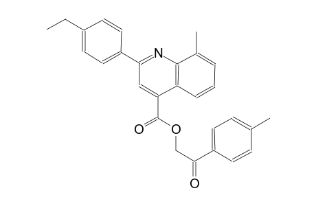 4-quinolinecarboxylic acid, 2-(4-ethylphenyl)-8-methyl-, 2-(4-methylphenyl)-2-oxoethyl ester
