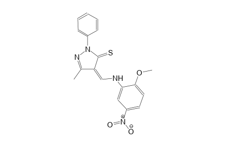 (4Z)-4-[(2-methoxy-5-nitroanilino)methylene]-5-methyl-2-phenyl-2,4-dihydro-3H-pyrazole-3-thione