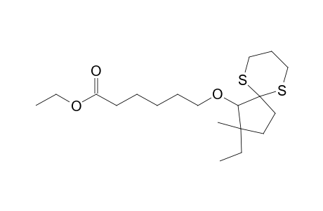 Ethyl 7-oxa-7-(2-ethyl-2-methyl-6,10-dithiaspiro[4.5]decan-1-yl)heptanoate