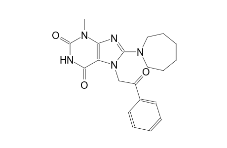 8-hexahydro-1H-azepin-1-yl-3-methyl-7-(2-oxo-2-phenylethyl)-3,7-dihydro-1H-purine-2,6-dione