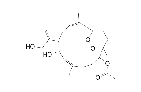 (1s,2s,3e,7s,8r,11s,12z)-7-acetoxy-2,17-dihydroxy-8,11-epidioxycembra-3,12,15-triene