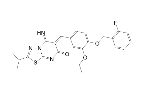 7H-[1,3,4]thiadiazolo[3,2-a]pyrimidin-7-one, 6-[[3-ethoxy-4-[(2-fluorophenyl)methoxy]phenyl]methylene]-5,6-dihydro-5-imino-2-(1-methylethyl)-,